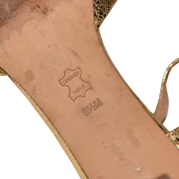 TORY BURCH $375 Elana Leather Ankle Strap Sandal in Gold Size 8.5 M - Picture 5 of 6